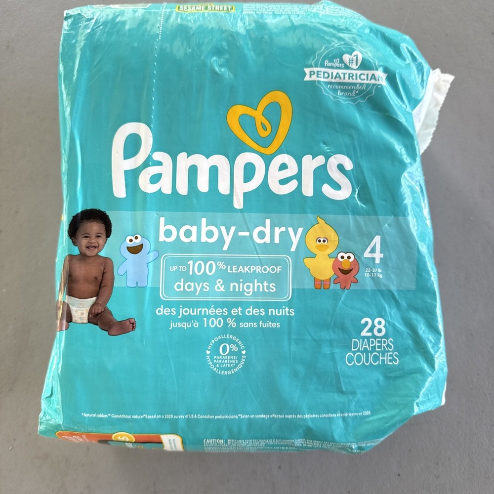 Pampers Diapers -Baby Dry - Size 4, 28 Count, Absorbent Disposable Infant Diaper